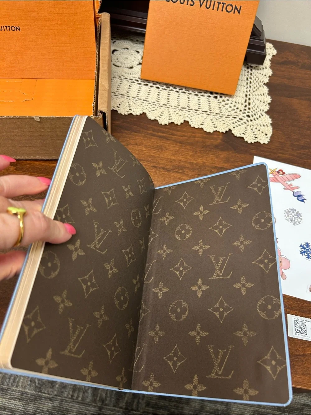 Louis Vuitton The Jane notebook with stickers. Winter addition.